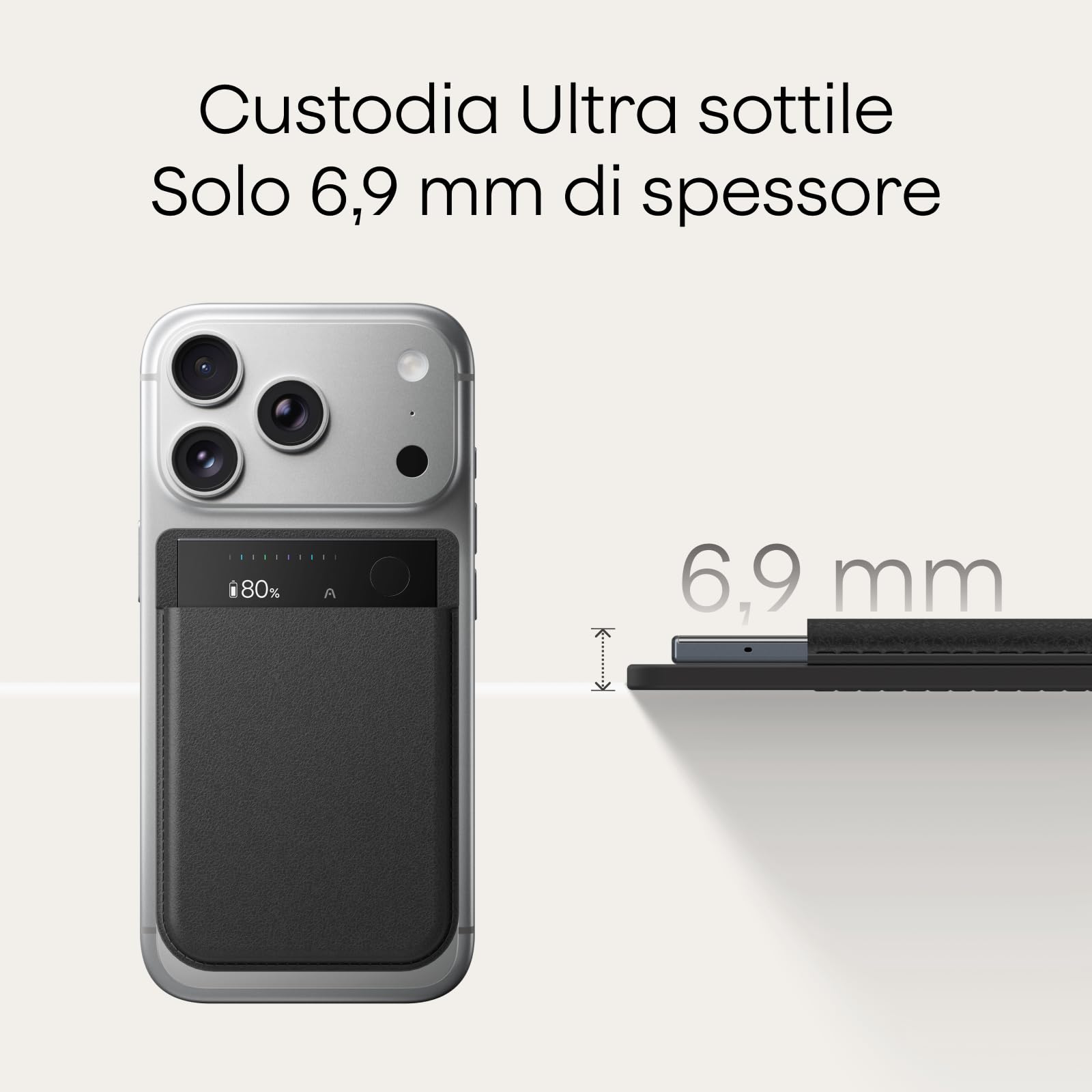 Plaud Custodia Magnetica Note Pro Registratore Vocale AI Custodia in Pelle Protettiva Portatile, Nero