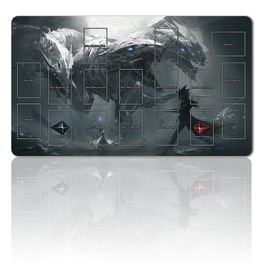 Tapis De Jeu TCG 60x35 Cm Pour Cartes YGO, MTG - Surface Polyester Antidérapante, Idéal Tournois, Protection Cartes