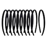 20Pcs Women's Fabric Covered Satin Headbands 1CM Wide Black Ribbon Head Bands Girl's Black Headband Thin Hard Hairbands DIY Hair Pieces Accessories