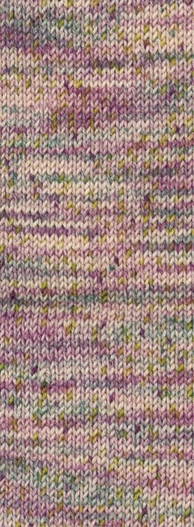 Lana Grossa Cool Wool Spots kleur 5003 (crème/paars/mosgroen) | C.R. Couture
