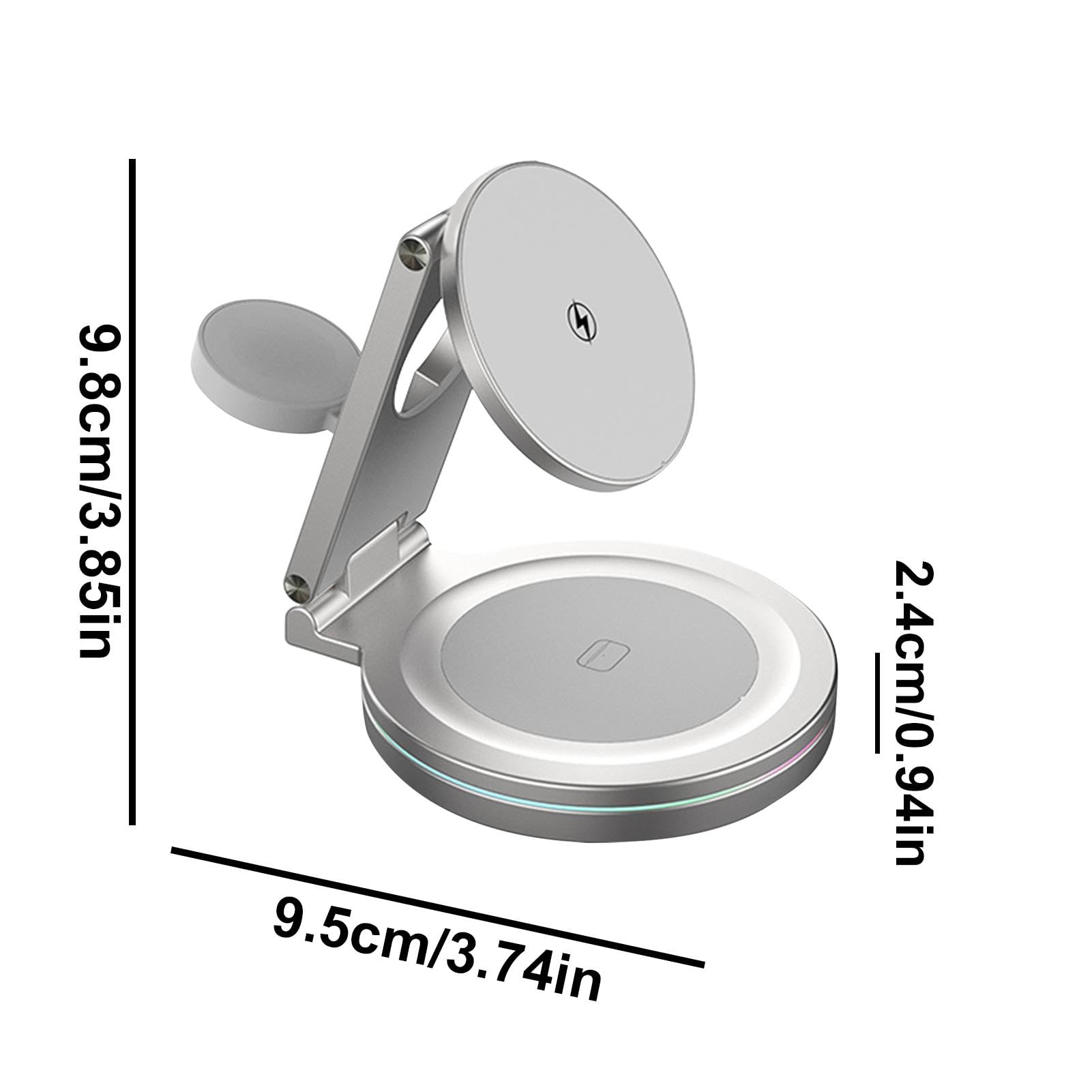 Estación De Recarga Inalámbrica Carga Rápida Magnética | Soporte Carga Inalámbrica 360° Soporte Plegable Portátil para Móvil, Consola, Hogar, Viaje, Bolso, Escritorio, Mesita De