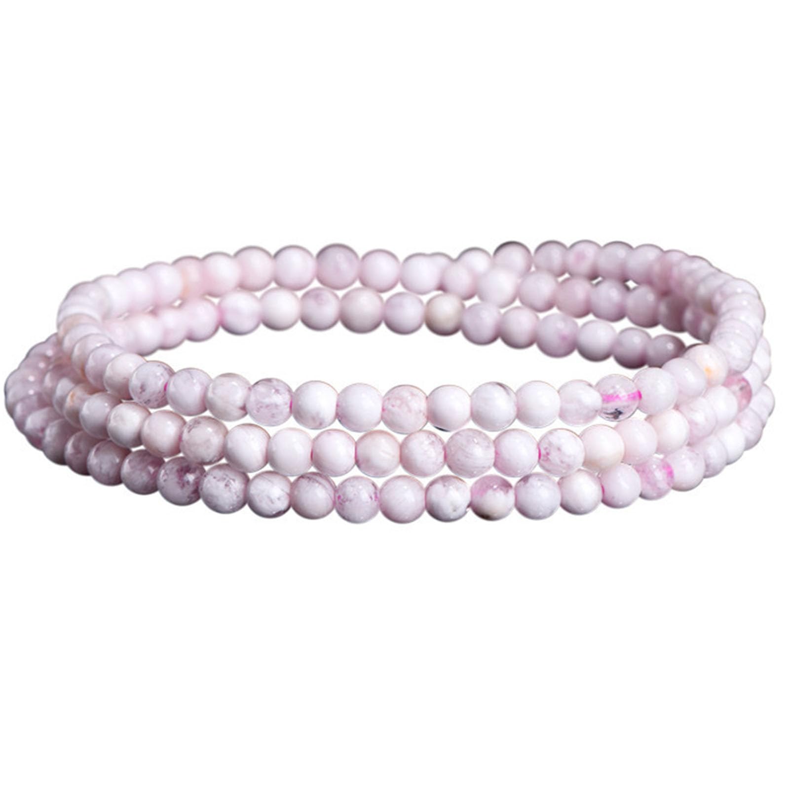 Braccialetti Rosa Naturali Fatti a Mano, Braccialetti Elasticizzati con Pietre preziose al Quarzo Fantasma Braccialetti Quarzo Rosa, per l'energia positiva dell'amore Meditazione,3MM