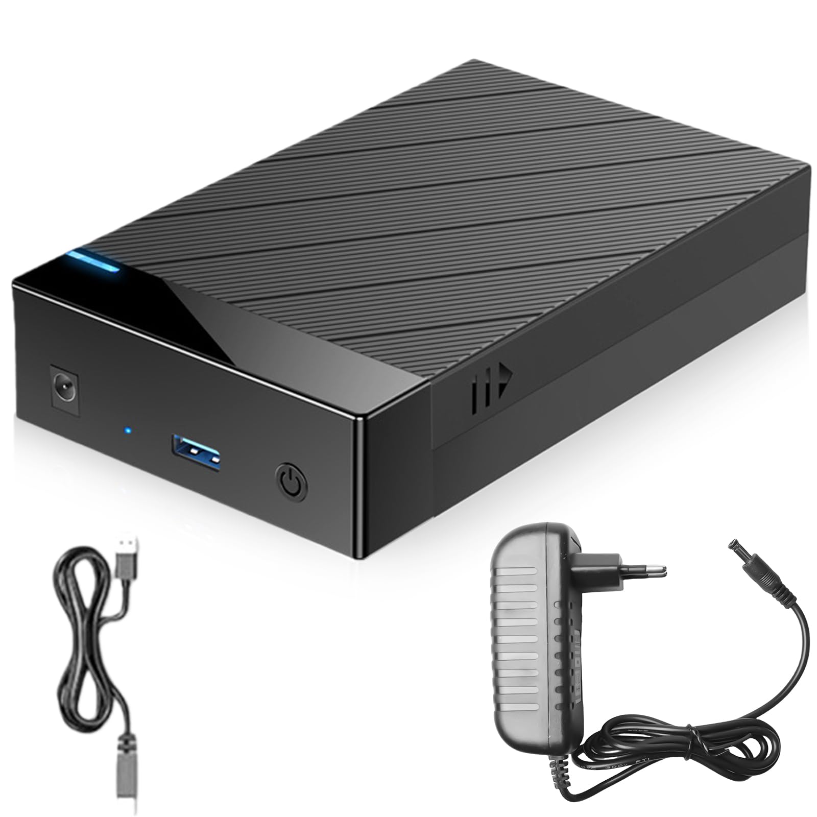 Docking station per dischi rigidi da 3,5 Gbps, USB 3.0 SATA HDD da 2,5 e 3,5 pollici, adattatore per dischi rigidi con adattatore di alimentazione da 12 V/2 A, supporta UASP