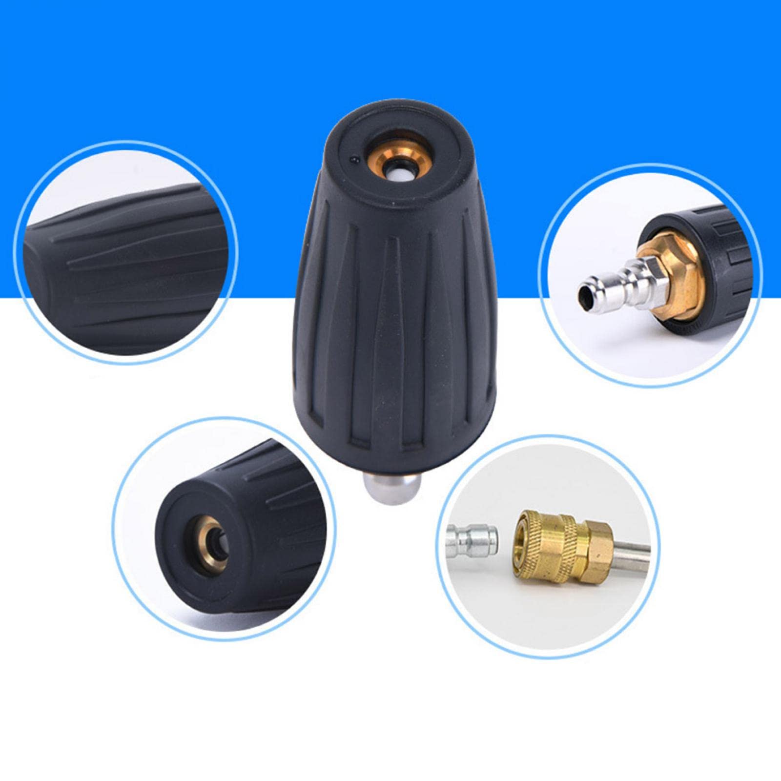 Ugello turbo rotante, ugello turbo rotante for idropulitrice, ugello a spruzzo for pistola di pulizia con attacco rapido da 1/4", ugello a spruzzo for ugello turbo rotante, getto for idropulitrice 400