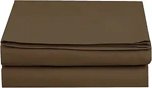 Luxury Flat Sheet on Amazon Elegant Comfort Wrinkle-Free 1500 Premier Hotel Quality 1-Piece Flat Sheet, Twin/Twin XL Size, Chocolate Brown
