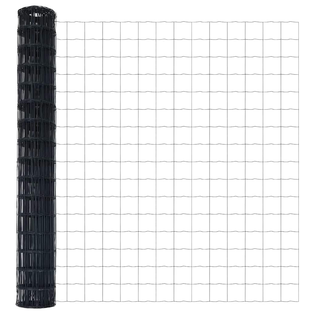 Ogrodzenie euro, szare, 1,6 x 10 m, żelazo powlekane PCW, wytrzymałe ogrodzenie ogrodowe do ogrodzenia ogrodu, bariery dla zwierząt, łatwy montaż, odporna na warunki atmosferyczne, do użytku na