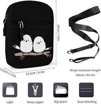 Amazon | [HCZION] ポシェット シマエナガ 鳥柄 ショルダーポーチ