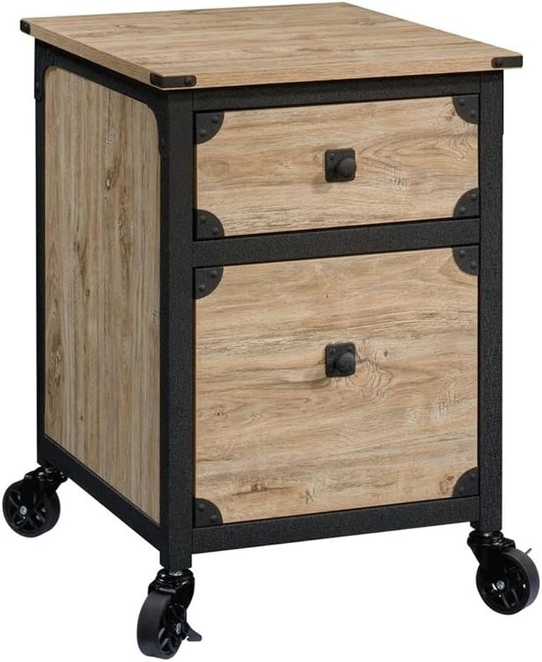 Sauder Carell Furniture 2-Drawer Mobile File Cabinet in Milled Mesquite Beige