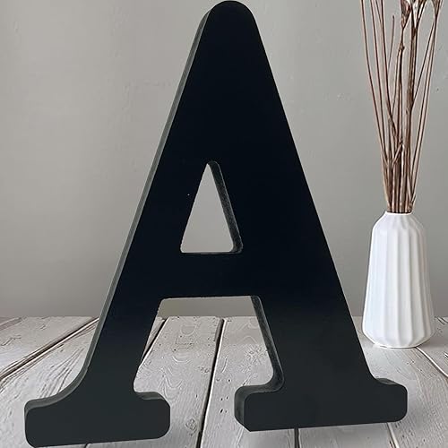 Miniatura 8 de AOCEAN Letras de madera negra de 12 pulgadas, letras de madera sin terminar para Halloween, letras decorativas de pie en rodajas, decoración de