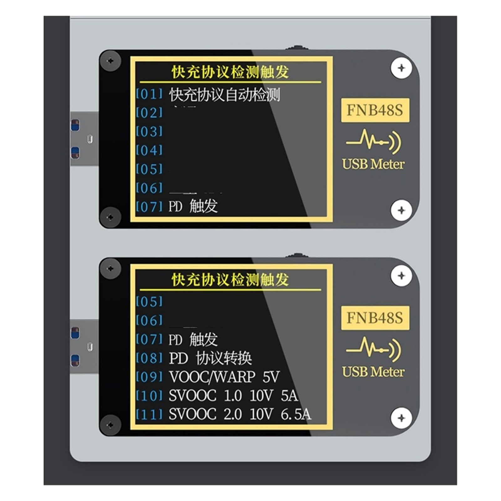 Tester USB FNB48S Tester napięcia pojemnościowego USB Miernik prądu Monitor Narzędzia do testowania analizatora wykrywania mocy(No Bluetooth)
