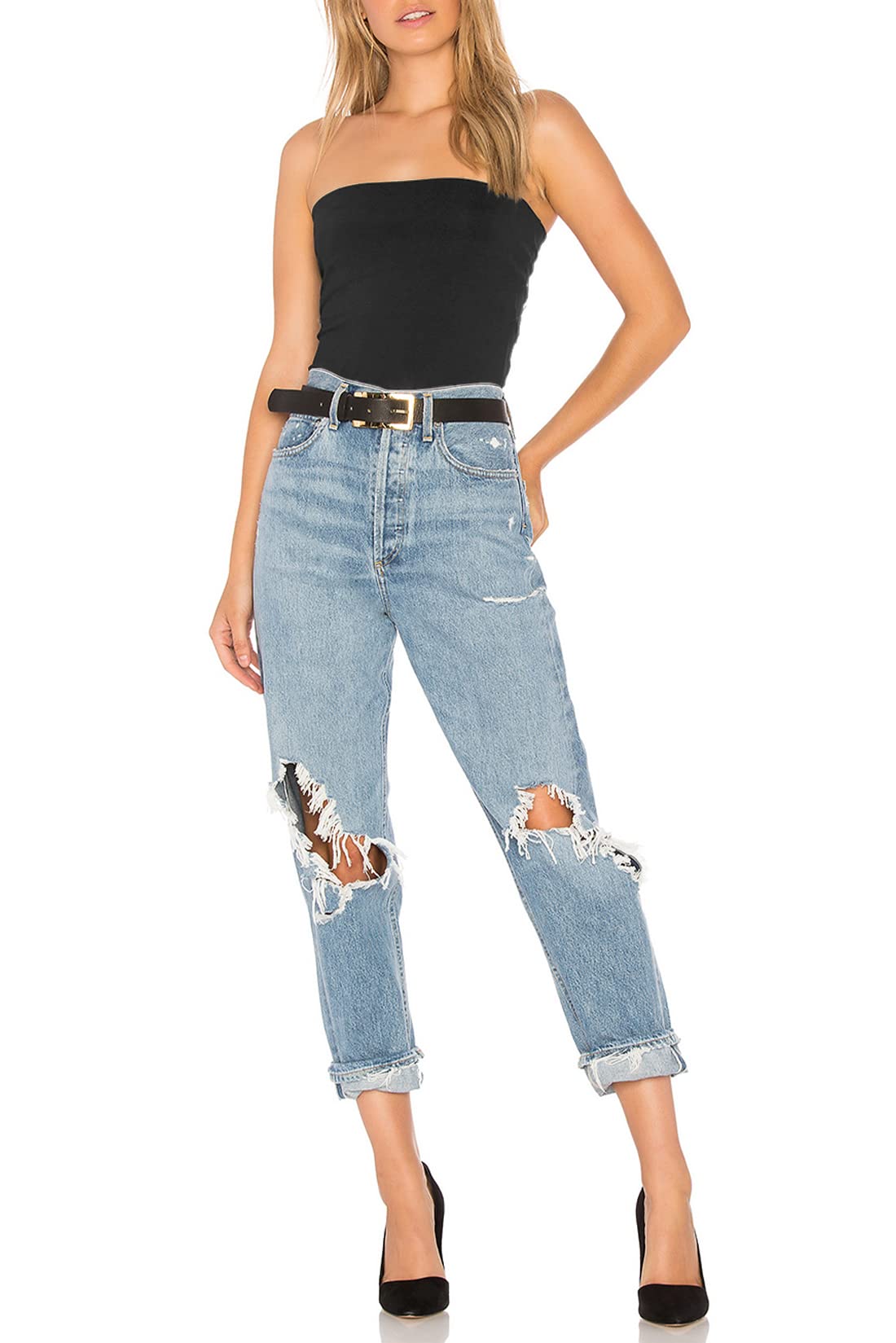 Cotton Tube Tops for Women Strapless Tops Sexy Bandeau Top Strapless Shirts Stretchy Undershirt 3Packs