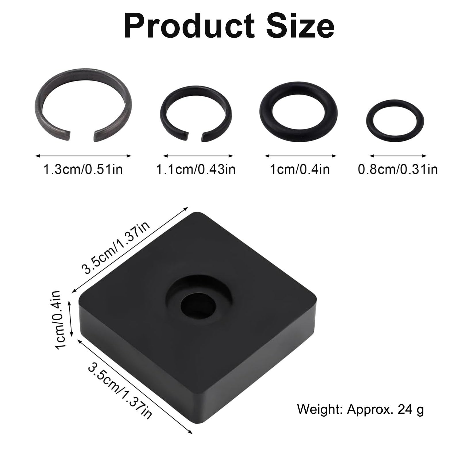 6 Sets 3/8" and 6 Sets 1/2" Impact Retaining Ring Clip Impact Friction Rings with O-Ring - Image 2