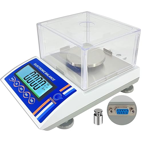 RUISHAN Báscula digital de laboratorio de alta precisión 1764oz x 1mg Balanza electrónica analítica de equilibrio de laboratorio báscula de joyería