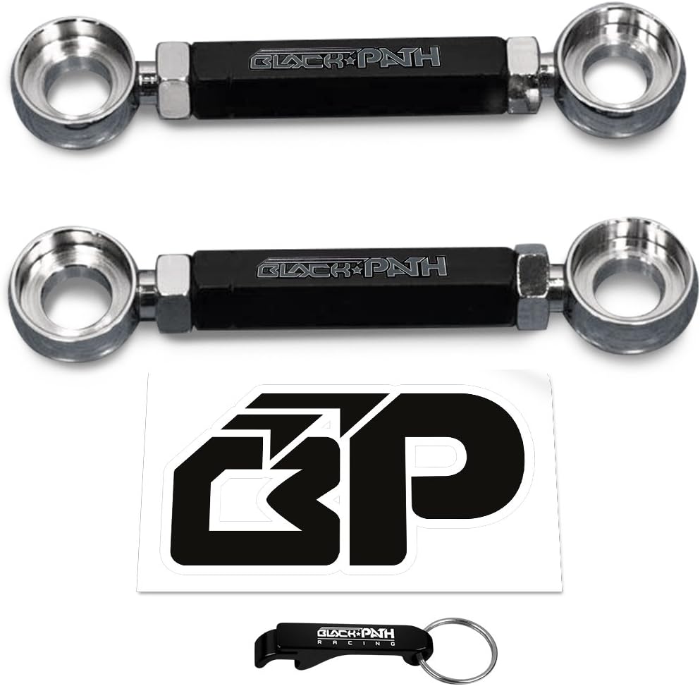 BlackPath - Fits Kawasaki Rear Adjustable 0-4" Lowering Links KLX250 + KLX300 + KLR650 Motorcycle Drop Kit (Black) Carbon Steel