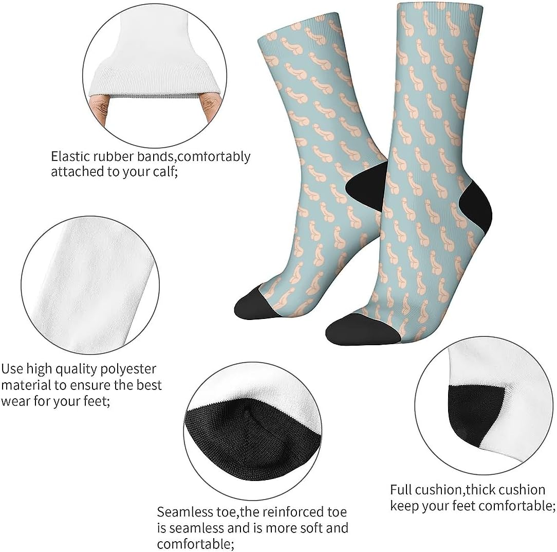 Funny Socks for Men Women Crew Socks Casual Athletic Crazy in Blue Short Socks Gifts - Image 6