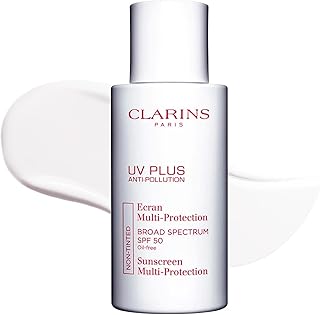 Clarins UV Plus Anti Pollution Sunscreen for Face | Broad Spectrum SPF 50 | Oil Free, No White Cast | UVA/UVB and Pollution Protection | Protective Antioxidants | All Skin Types