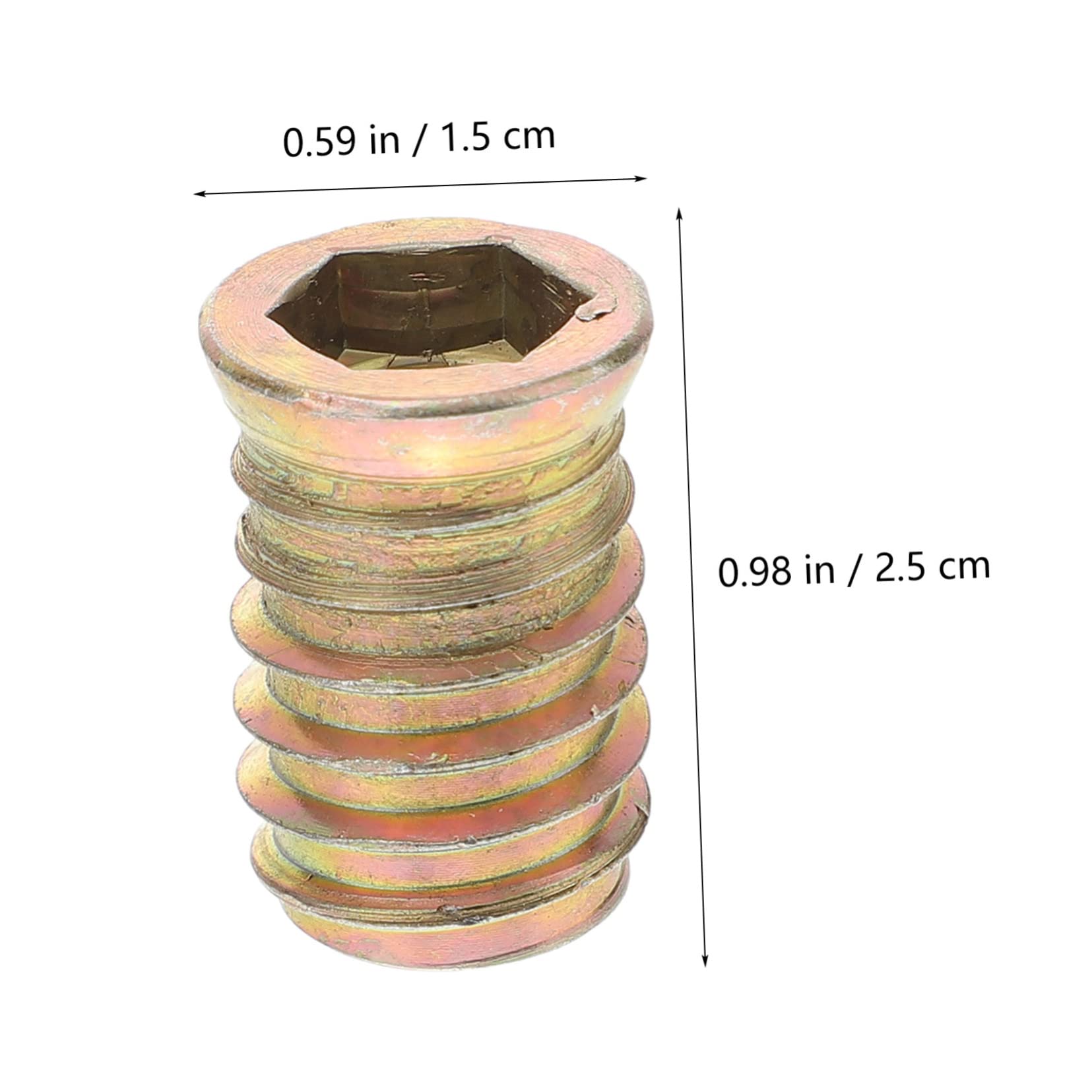 MUCKLILY 10pcs Threaded Inserts for Wood Carbon Steel Furniture Screw-in Nuts Easy Installation for Home Use