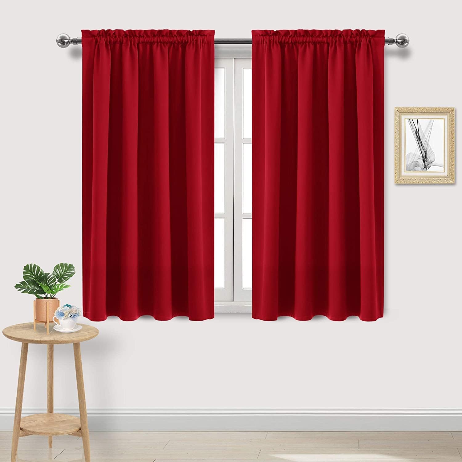 DWCN Christmas Blackout Curtains Room Darkening Thermal Insulated Bedroom Curtains Window Curtain Panels, 52 x 45 inches Long