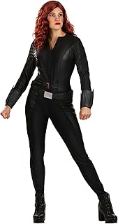 Women's Deluxe Civil War Black Widow Costume -Two-Tone Civil War Jumpsuit with Utility Belt and 3D Gauntlets