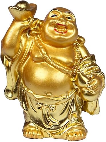 Vista 63 de BRABUD 1'' Red Resin Laughing Buddha Maitreya Figurines Collection Gift Home Office Desk Decor Flower Pot Statue Decoration Set of 6 Juego rojo