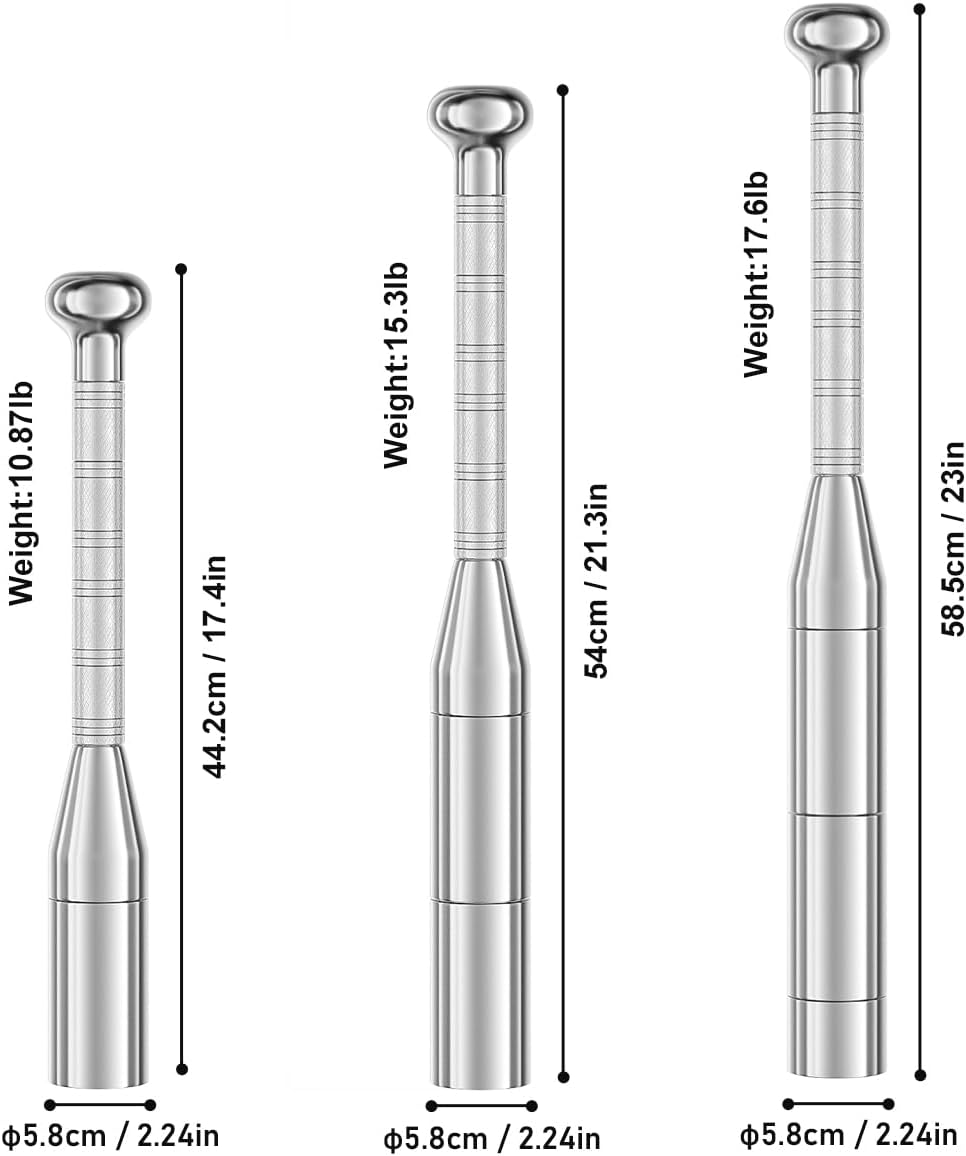 TOBWOLF Adjustable Macebell for Strength Training, 6 in 1 Indian Club Weighted Club Bell (6.5/9/11/13/15/17.5LBs), Steel Club for Muscle Building, Shoulder, Grips & Forearms Workouts to Stretching