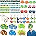 vamei 64stk. Dinosaurier Party Mitgebsel Kindergeburtstag Junge Gastgeschenk Jungen Slap Armband Schlüsselanhänger Dinosaurier Maske Schnapparmbänder Aufkleber Tattoo Dinosaurier Spielzeug Kinder