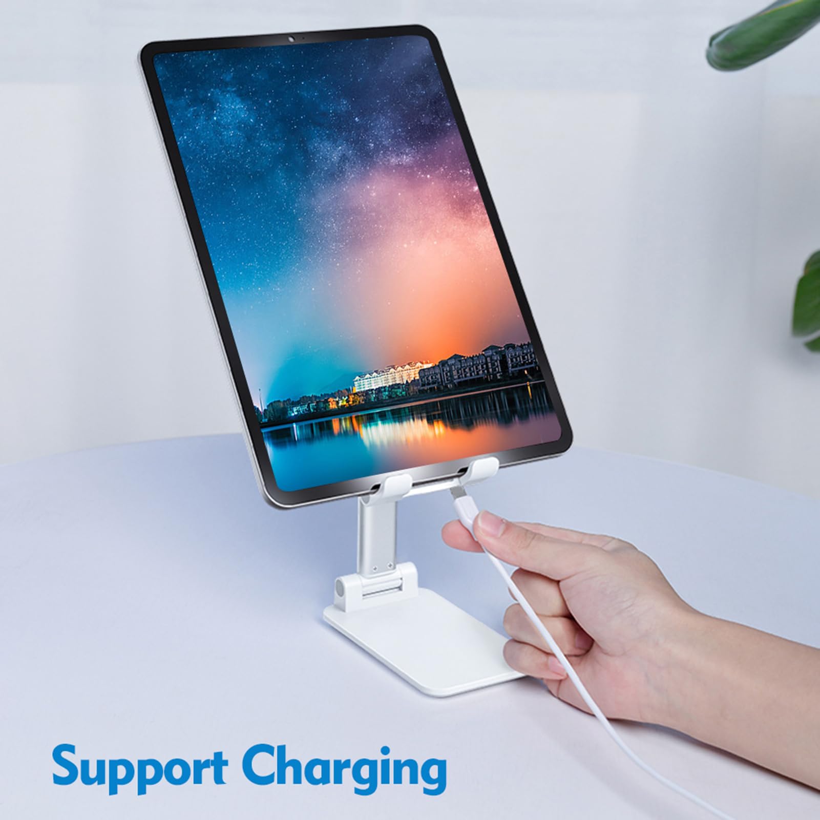Supporto per telefono cellulare pieghevole ad angolo regolabile in altezza stabile supporto da tavolo portatile compatibile con telefono cellulare /iPad/tablet