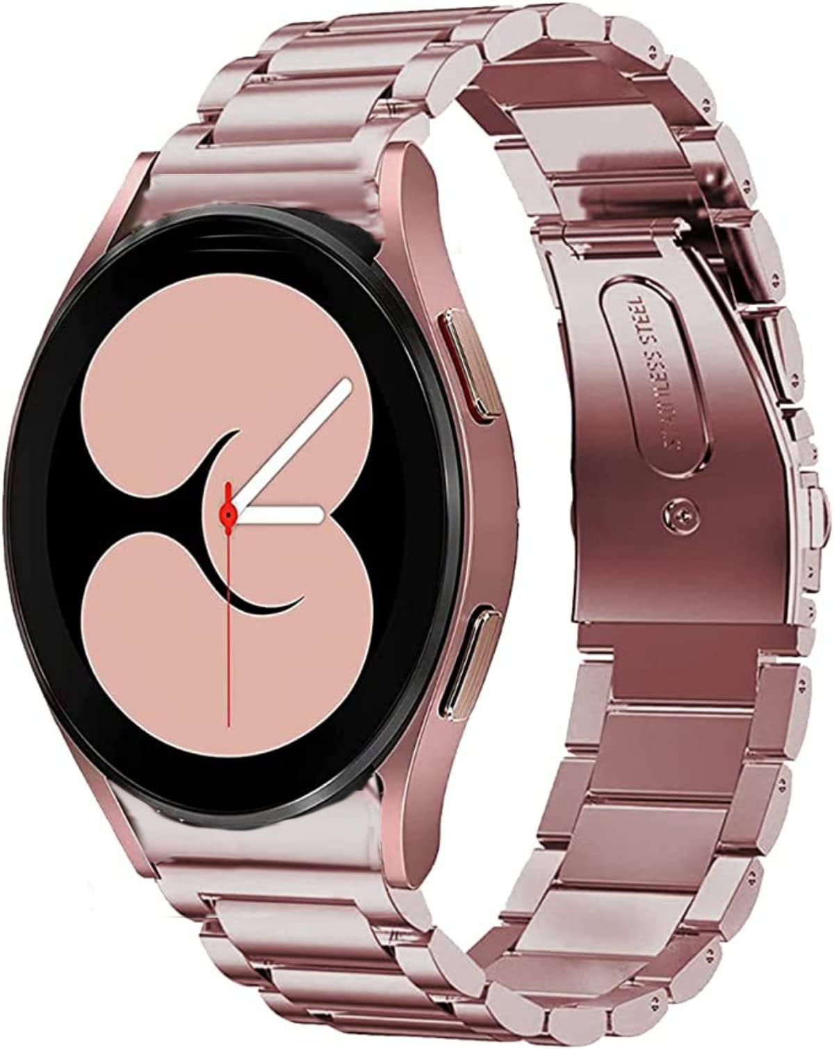Meyaar Heavy Metal Strap for Samsung Galaxy Watch5 Pro | Galaxy Watch5 (44mm/40mm) | 4 (44mm/40mm) | 4 Classic (46mm/42mm) | 3 (41mm) | Galaxy Watch Active 2 (40mm/44mm) (Pink) (B0BJ9P72PP) Amazon Price History, Amazon Price Tracker