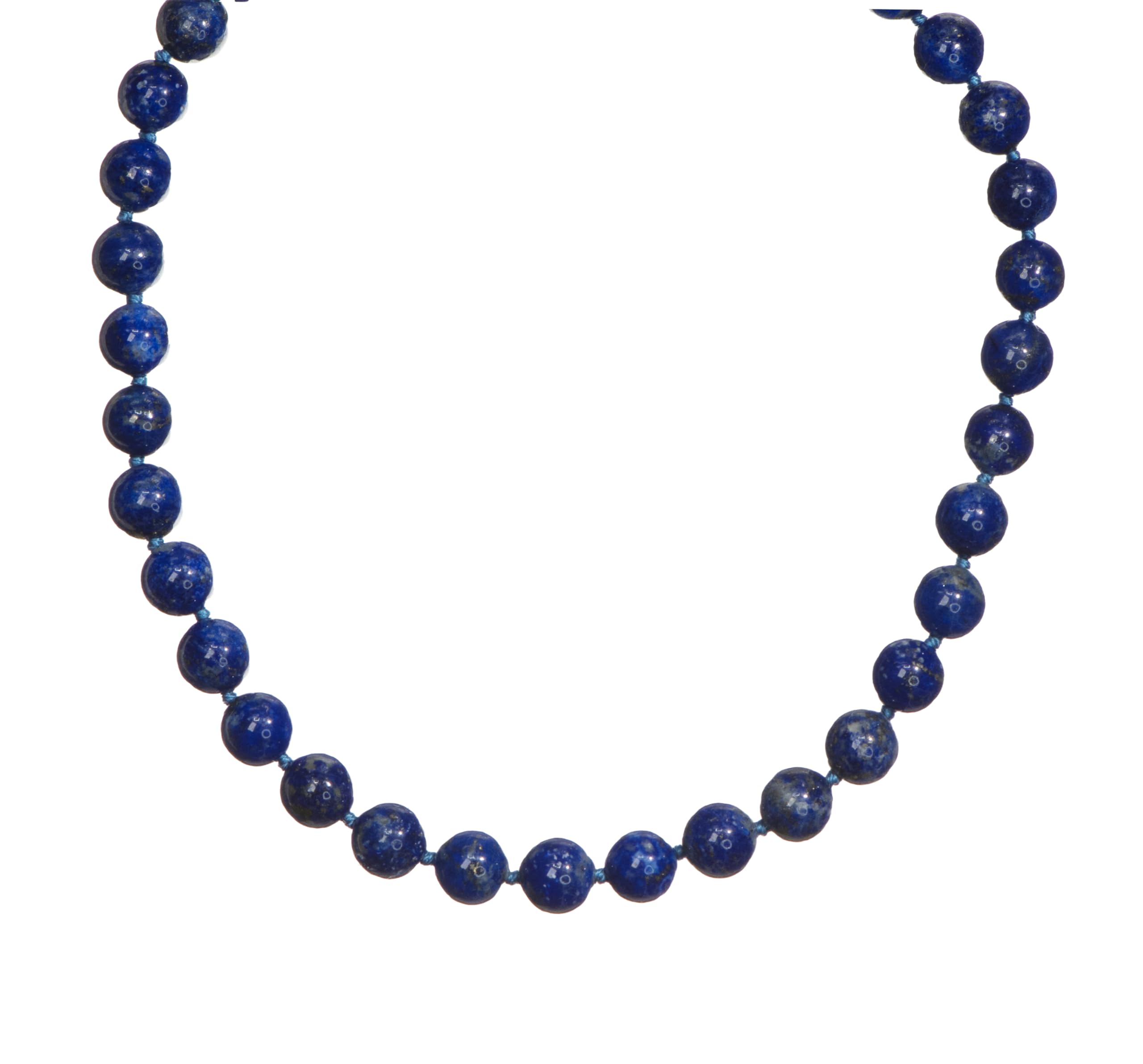 LTC Designs Sterling Silver 8mm Lapis Lazuli Bead Necklace in 18" OR 30"