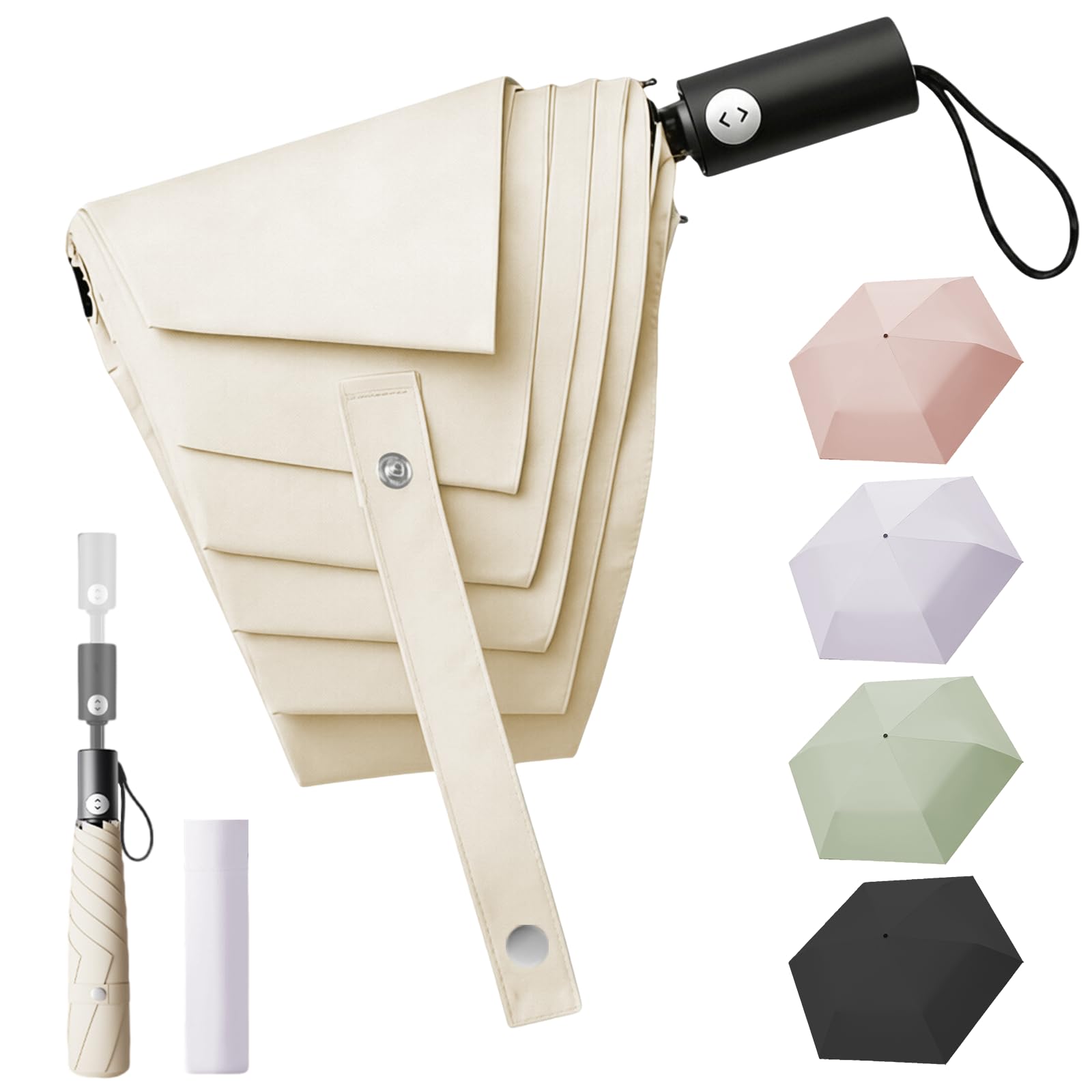 YORIYOI 折りたたみ傘【形状記憶×uvカット100％完全遮光】逆戻り防止機能 折り畳み傘 晴雨兼用 日傘 UPF50+ 紫外線遮断 5秒でたためる傘 ワンタッチ自動開閉 折畳み傘 熱中症対策 折畳傘 レディース 超軽量230g - 2