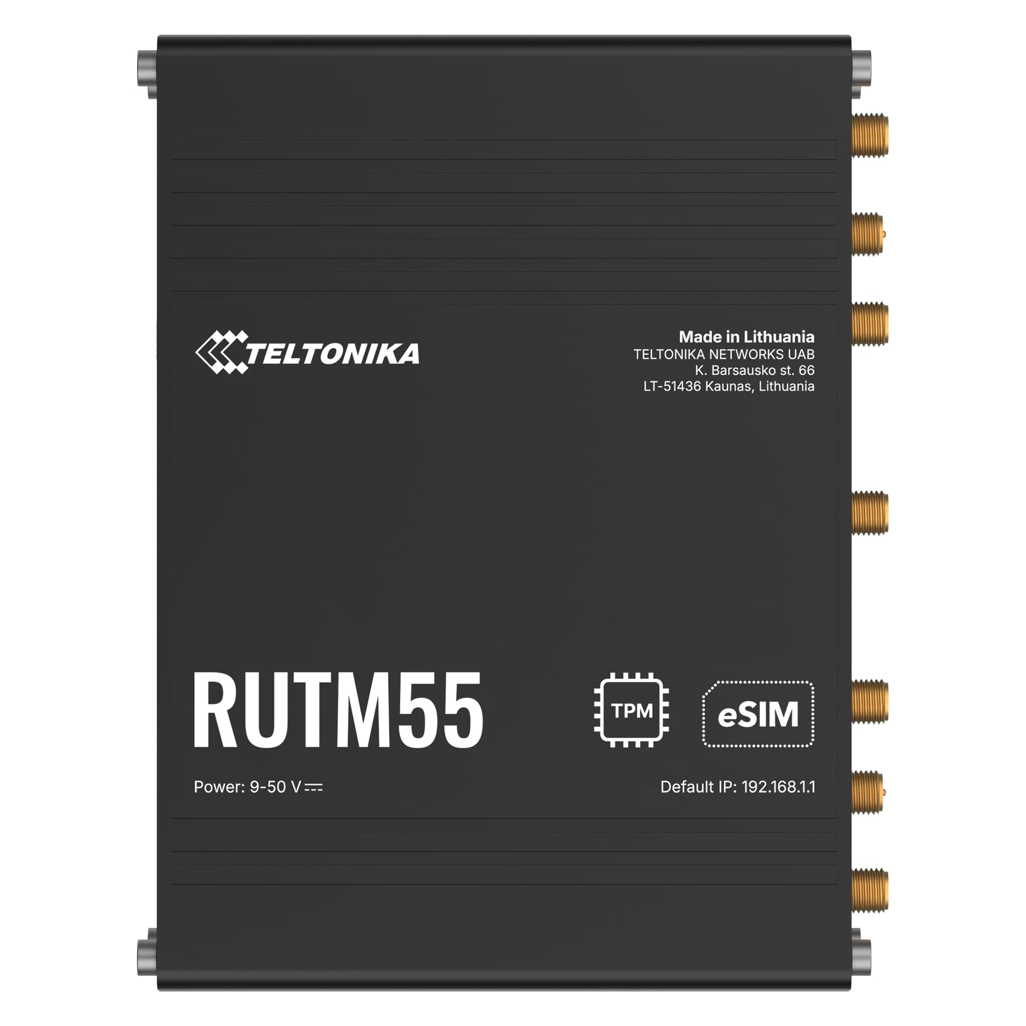 RUTM55 [without PSU] WiFi/5G - LTE router, RS232/RS485, dual - SIM, eSIM, 3-PIN power input - Warranty: 24M