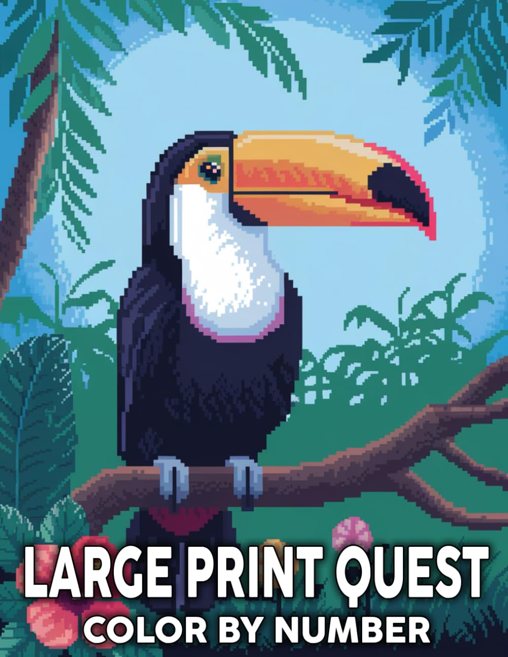 Large Print Quest Color By Number: Large Print Quest Color By Number Mystery Mosaic Coloring Book For Adult
