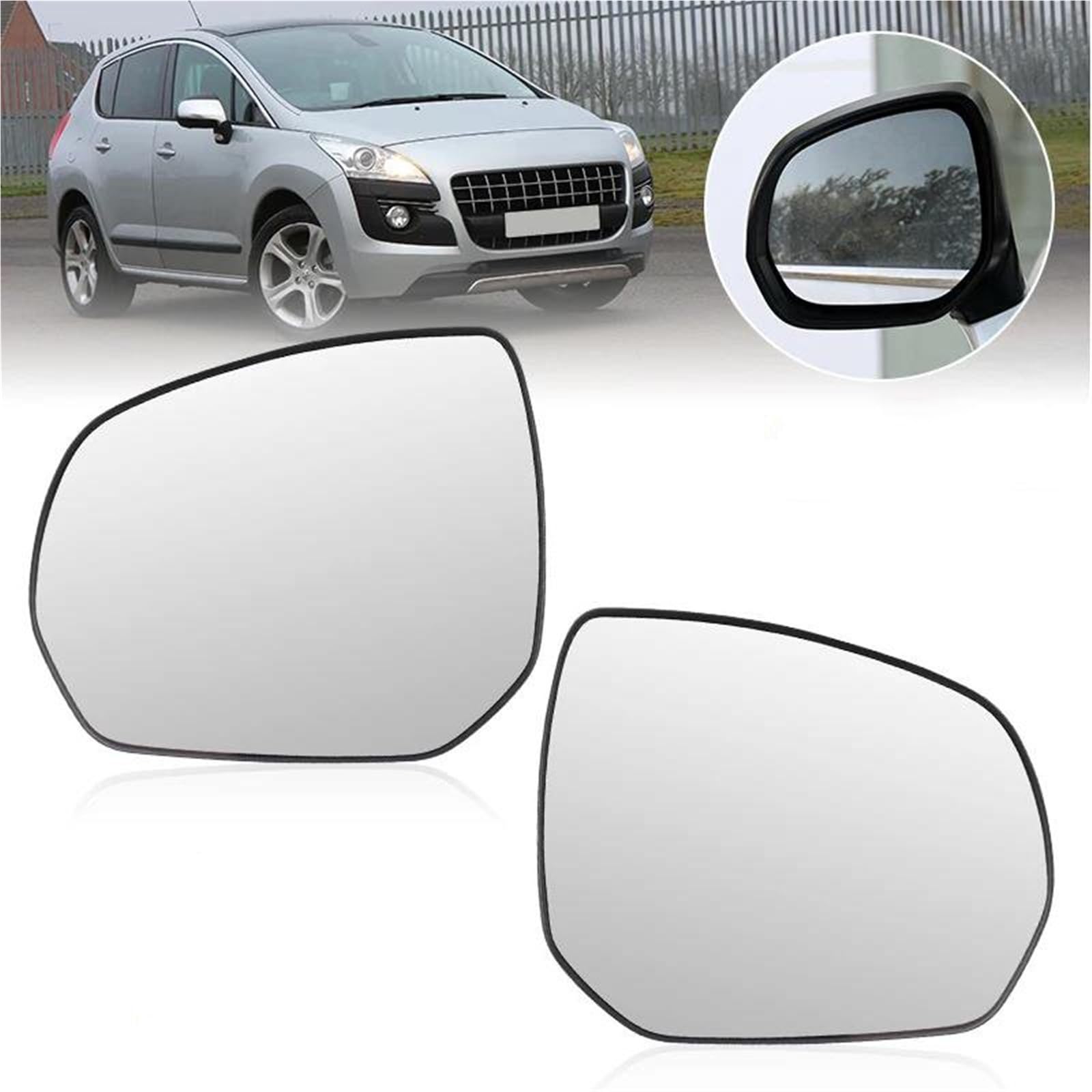 Verres à lentilles Rétroviseur Extérieur Pour Citroën C3/C4/ Pour Picasso (2009-2019) Dégivrage, Rétroviseurs Extérieurs Chauffants, Auxiliaire Vitre Grand Angle Remplacement