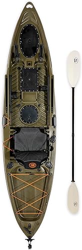 Miniatura 10 de BKC UH-RA220 - pescador de 11.5 pies para sentarse en la parte superior kayak de pesca con palas y silla vertical y sistema de timón incluido