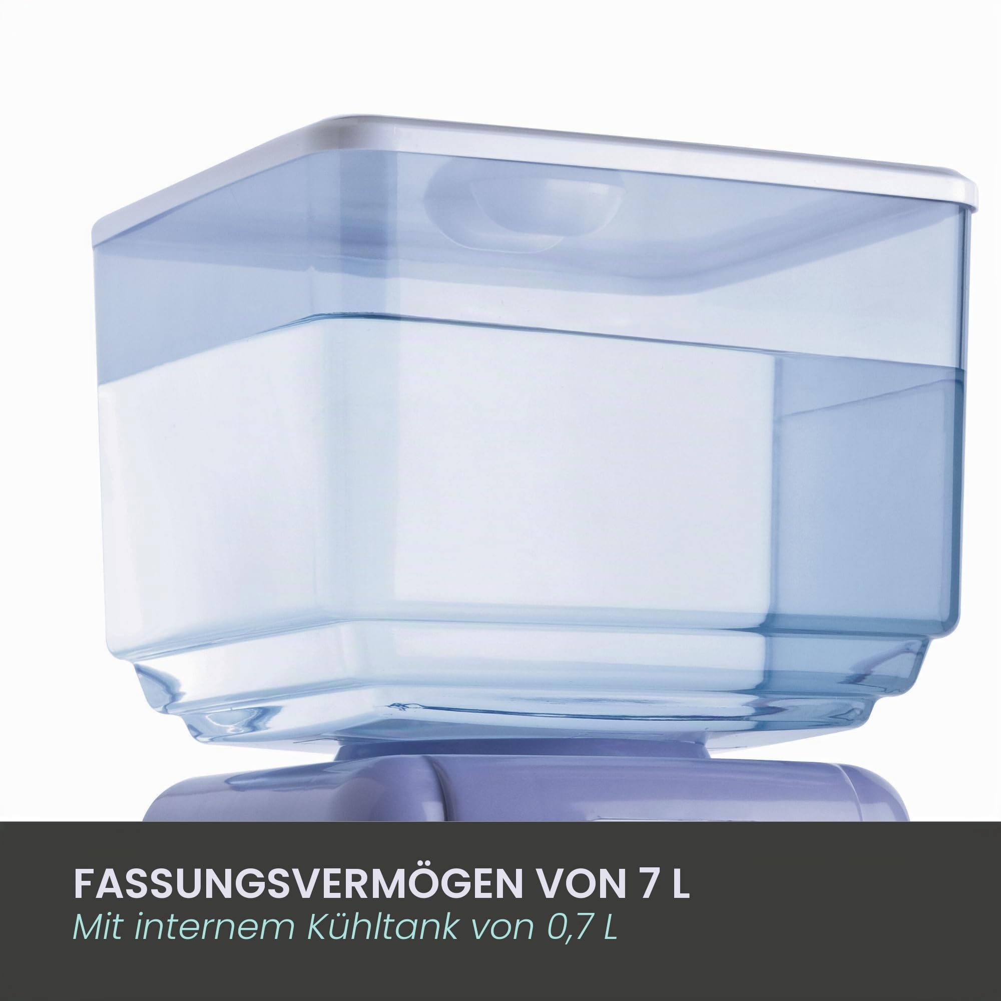 Jocca Wasserspender mit 7 Liter Tank, Kühlsystem 10-15°C, BPA-frei, Weiß-Lila