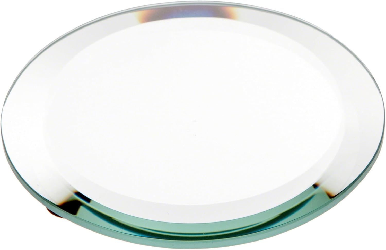Plymor 4" Round, 5mm Thick Beveled Glass Mirror Circle, Pack of 6
