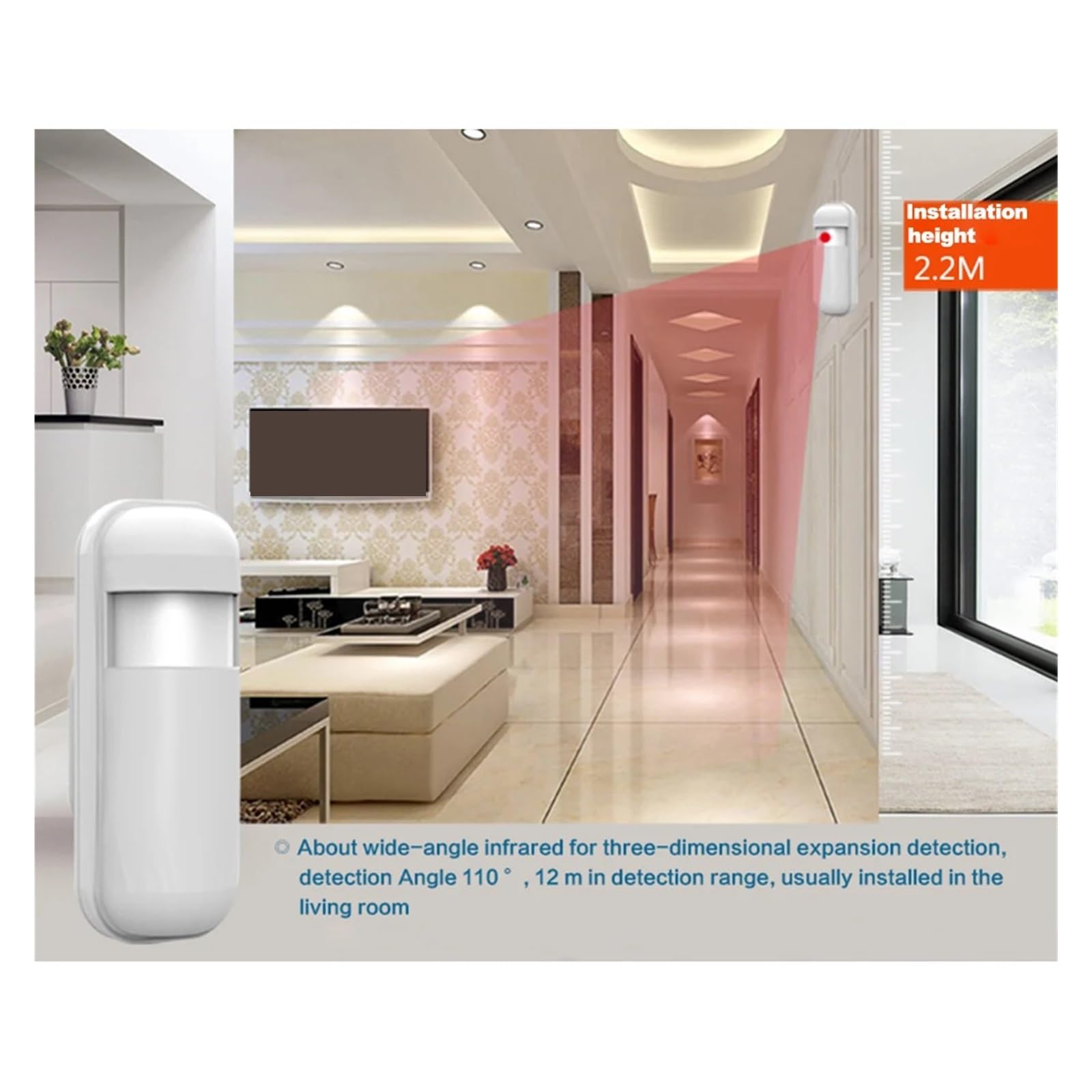 Detektor gazu, Detektor podczerwieni Wewnętrzny czujnik ruchu Bezprzewodowy do inteligentnego systemu alarmowego WIFI(4pcs)