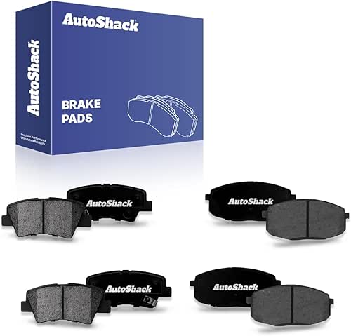 AutoShack Front & Rear Premium Ceramic Brake Pad Set Replacement