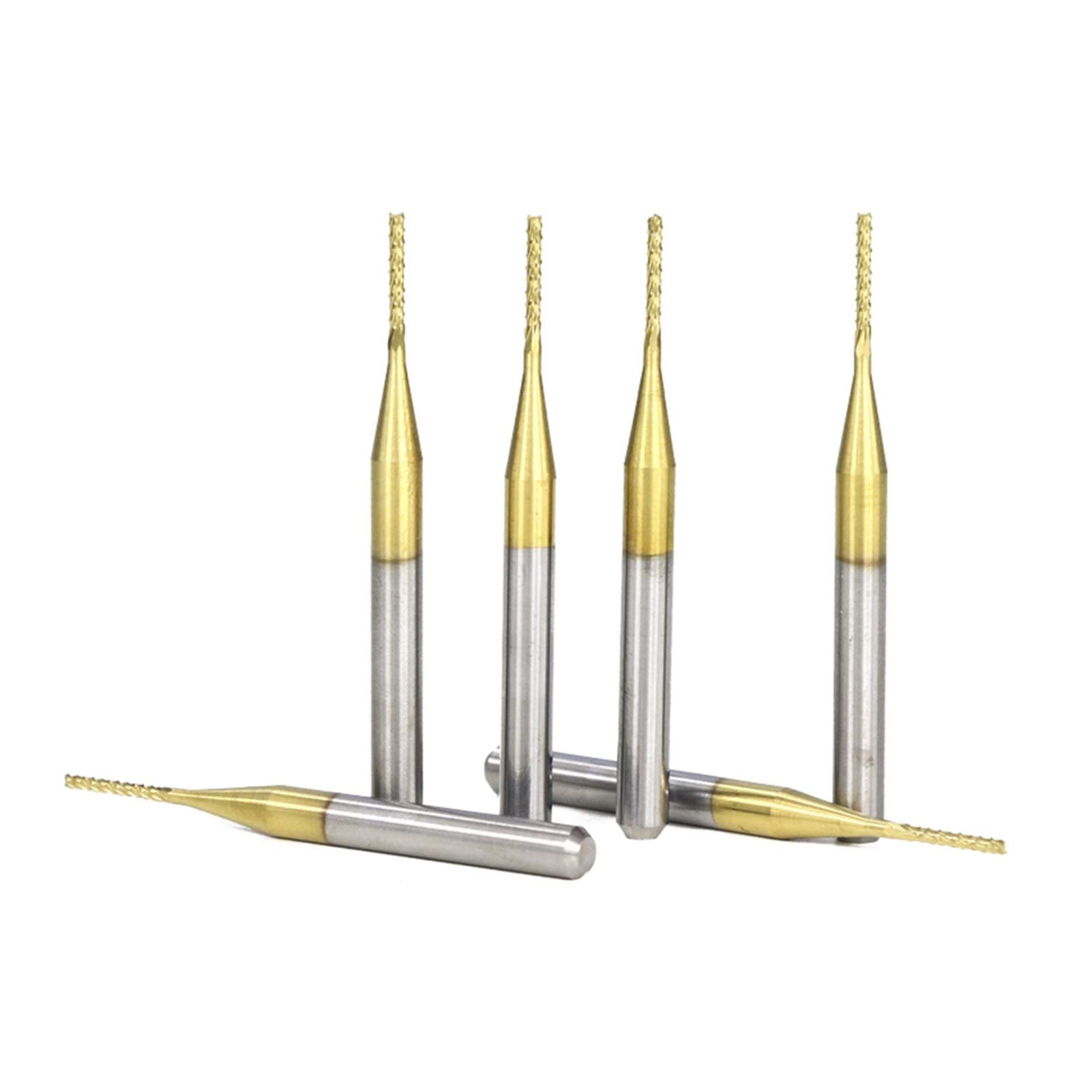 TBZOQAID 10pcs 0.8-3.175mm Carbide End Mill Engraving Milling Cutter CNC Router Bits Titanium Coated Edge(10pcs 3.175mm)