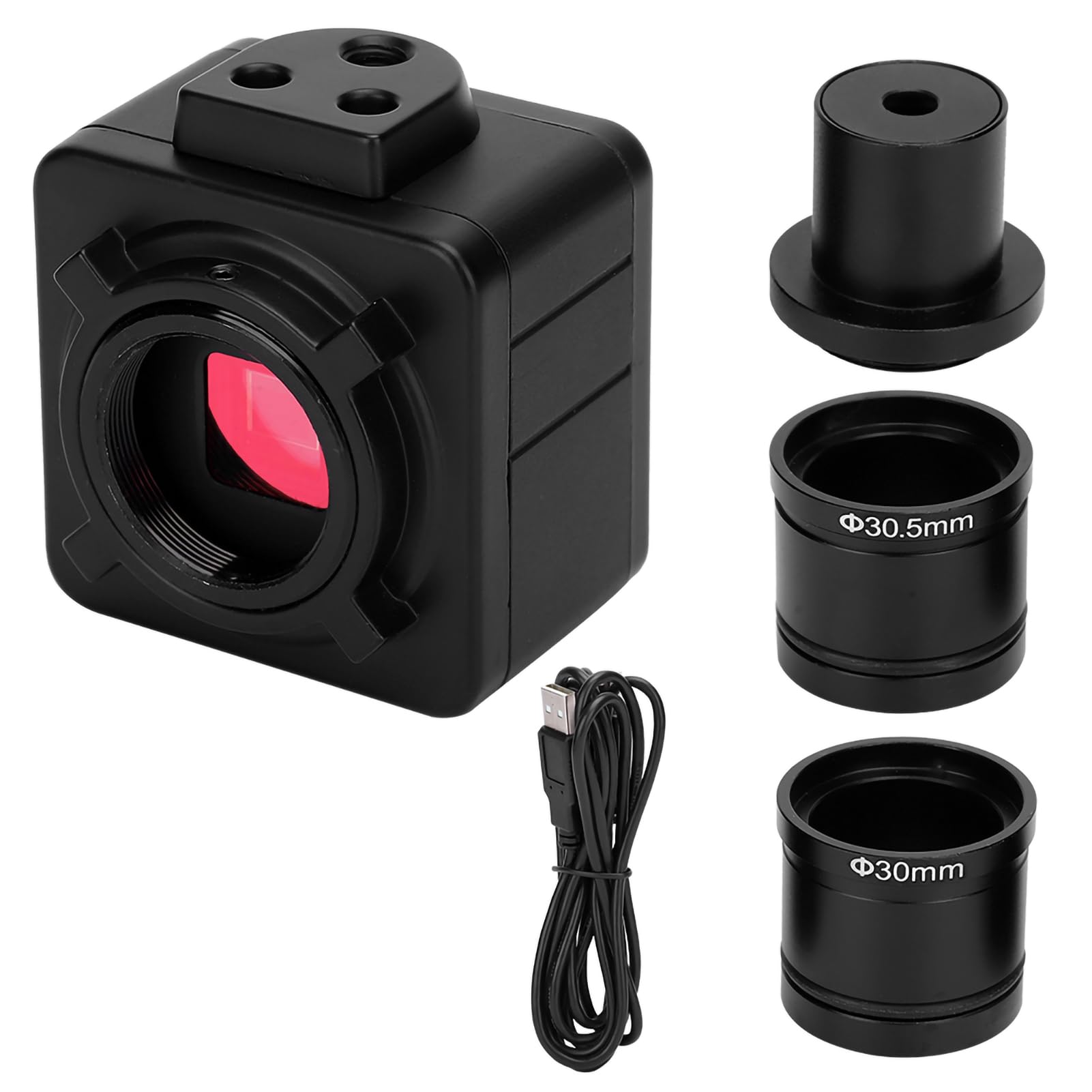 Cámara para Microscopio USB 5 MP CMOS HD con Adaptador de Montaje y Ocular Electrónico Industrial