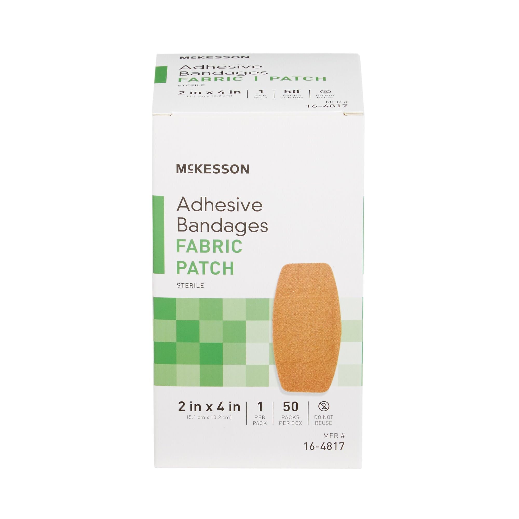 McKesson Adhesive Bandage Patch 2"X4" Fabric Sterile Latex Free - Box of 50 - Model 16-4817 firmy Mckesson (angielski ręcznik)