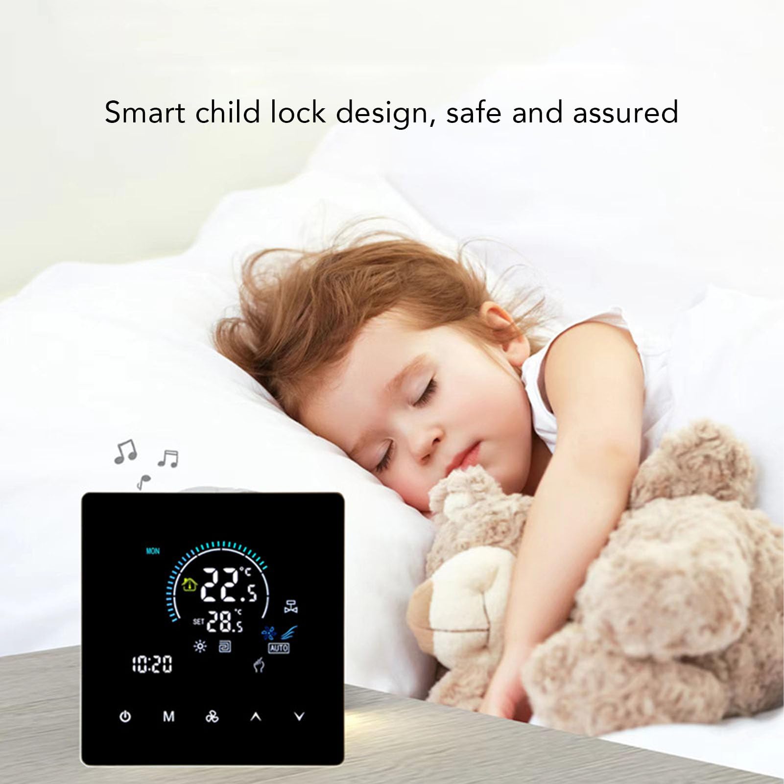 Programmierbarer Thermostat mit Touch-Tasten, Heizungsthermostat