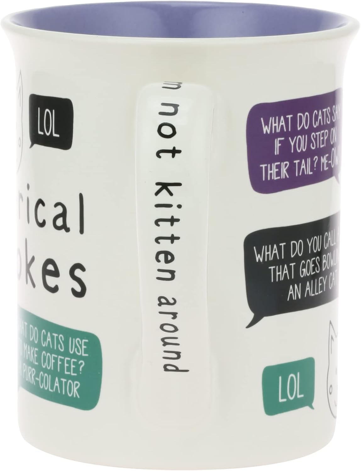 Enesco Our Name is Mud Pets Hiss-Terical Cat Jokes Coffee Mug, 16 Ounce, Multicolor - Image 4