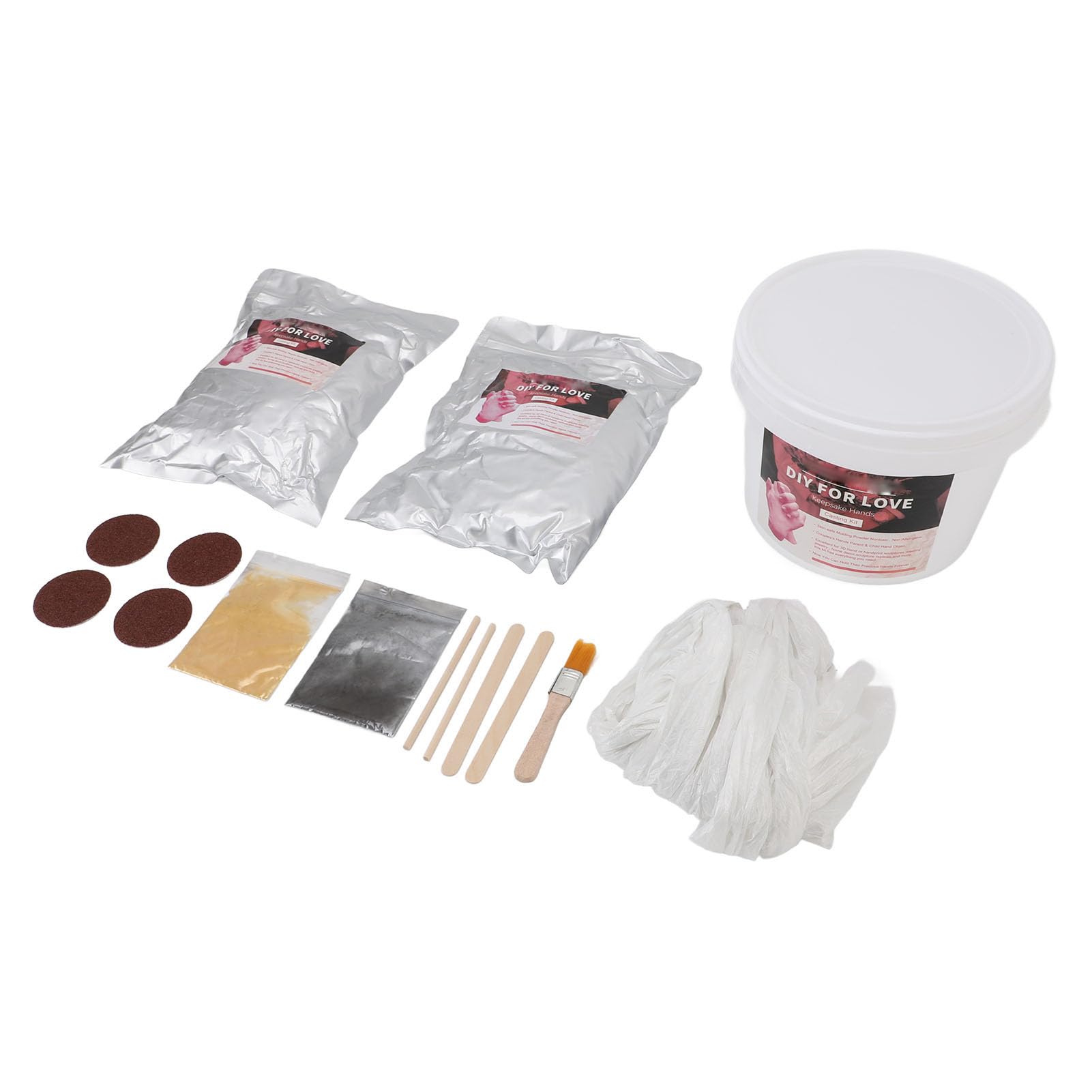 EMUKOEP Kit de Moulage à la Main 3D, Poudre de Plâtre pour la Fabrication de Souvenirs D'anniversaire de Couples en Famille