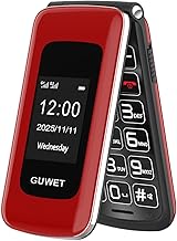 2G Seniorenhandy Klapphandy ohne Vertrag, Rentner Handy Großen Tasten, SOS Notruffunktion, 1600 mAh Akku, 2.4"+1.77" Dual Display, Dual SIM mit Notruftaste, Rot