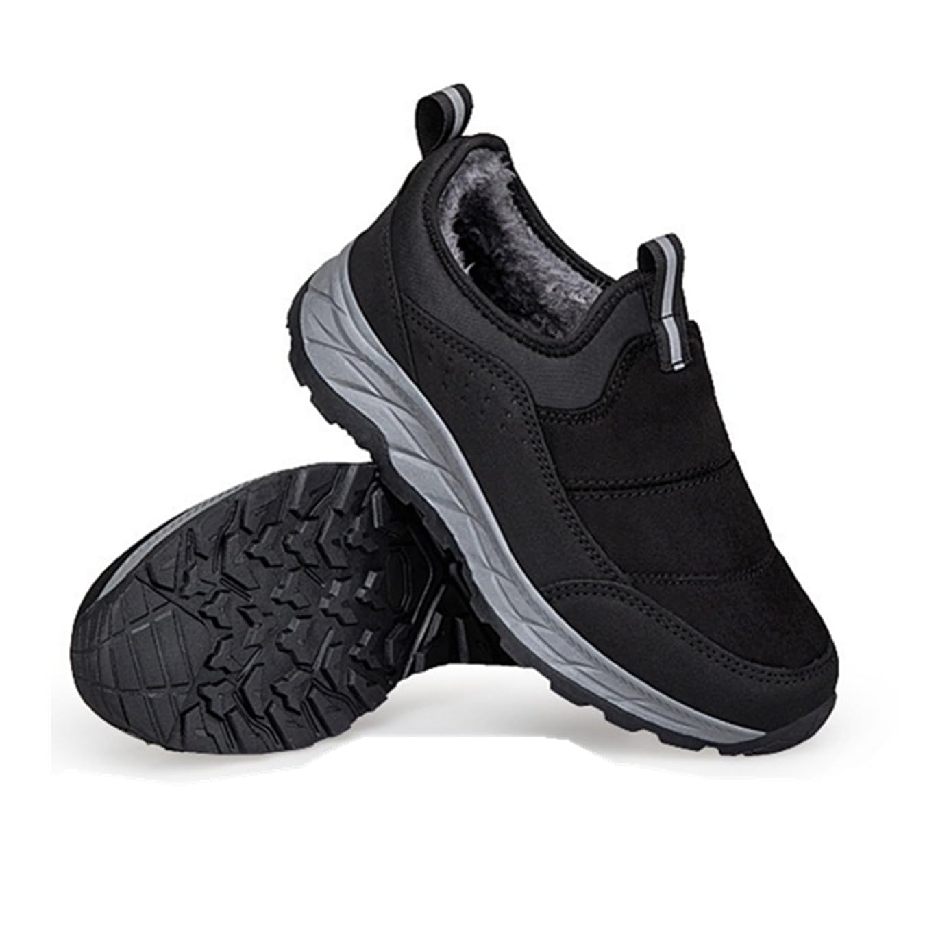 Zapatos de Invierno sin Cordones Mujer Hombre Botas De Nieve con Forro CáLido Cómodos Antideslizantes Slip-On Sneakers para Caminar al Aire Libre