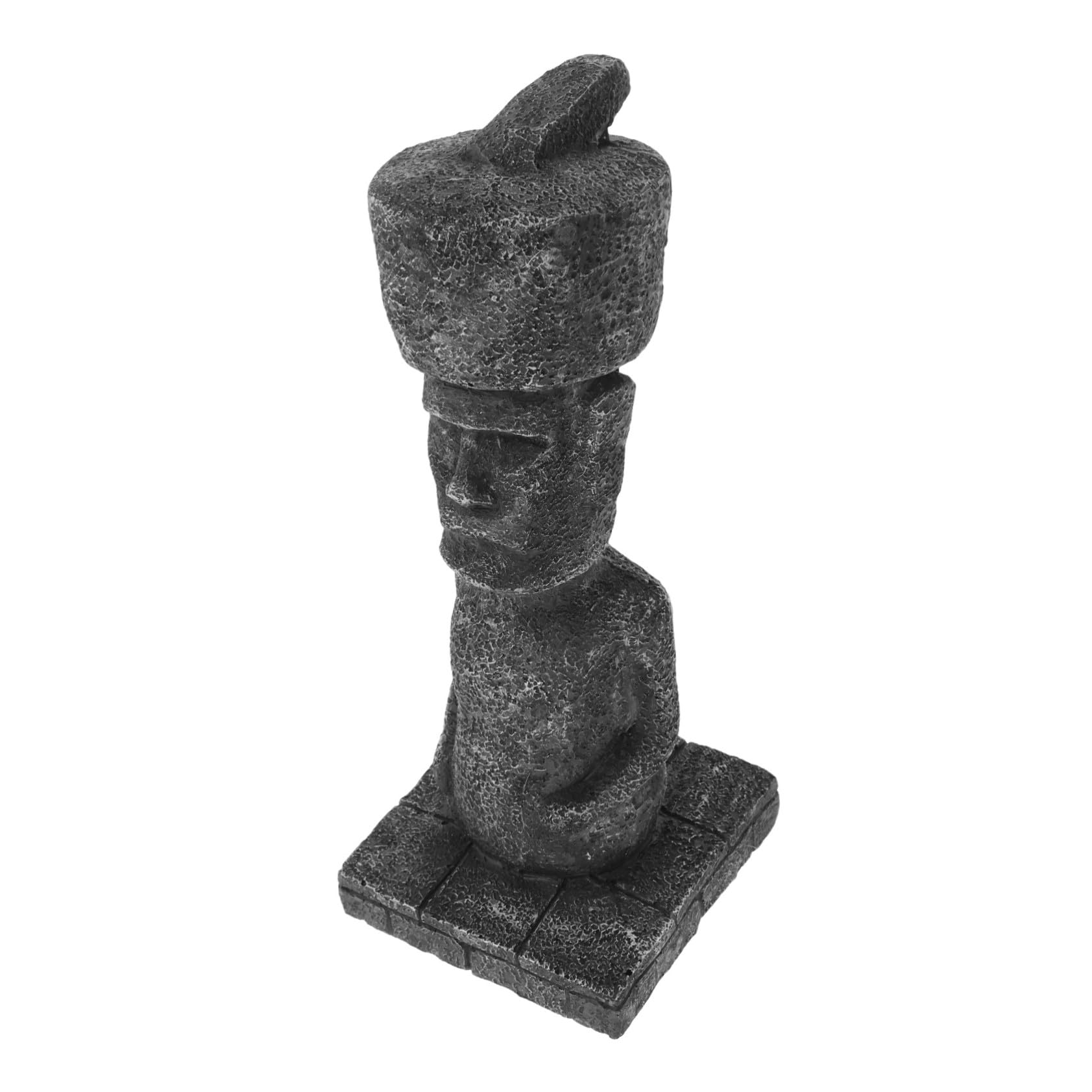 Statua Moai in Pietra Resistente Decorazione Paesaggistica Romana Antica Figurina Artistica per Vasche e Terrari Ornamento Realistico per Appassionati del Passato