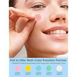 Pimple Patches for Face, Original Round Multicolor Hydrocolloid Acne Patches Professional 400 ct. 5 Colors & 6 Sizes(7/8/10/11/12/14mm) Suit Various Blemish, Cute Spot Stickers Invisible Zit Absorbing