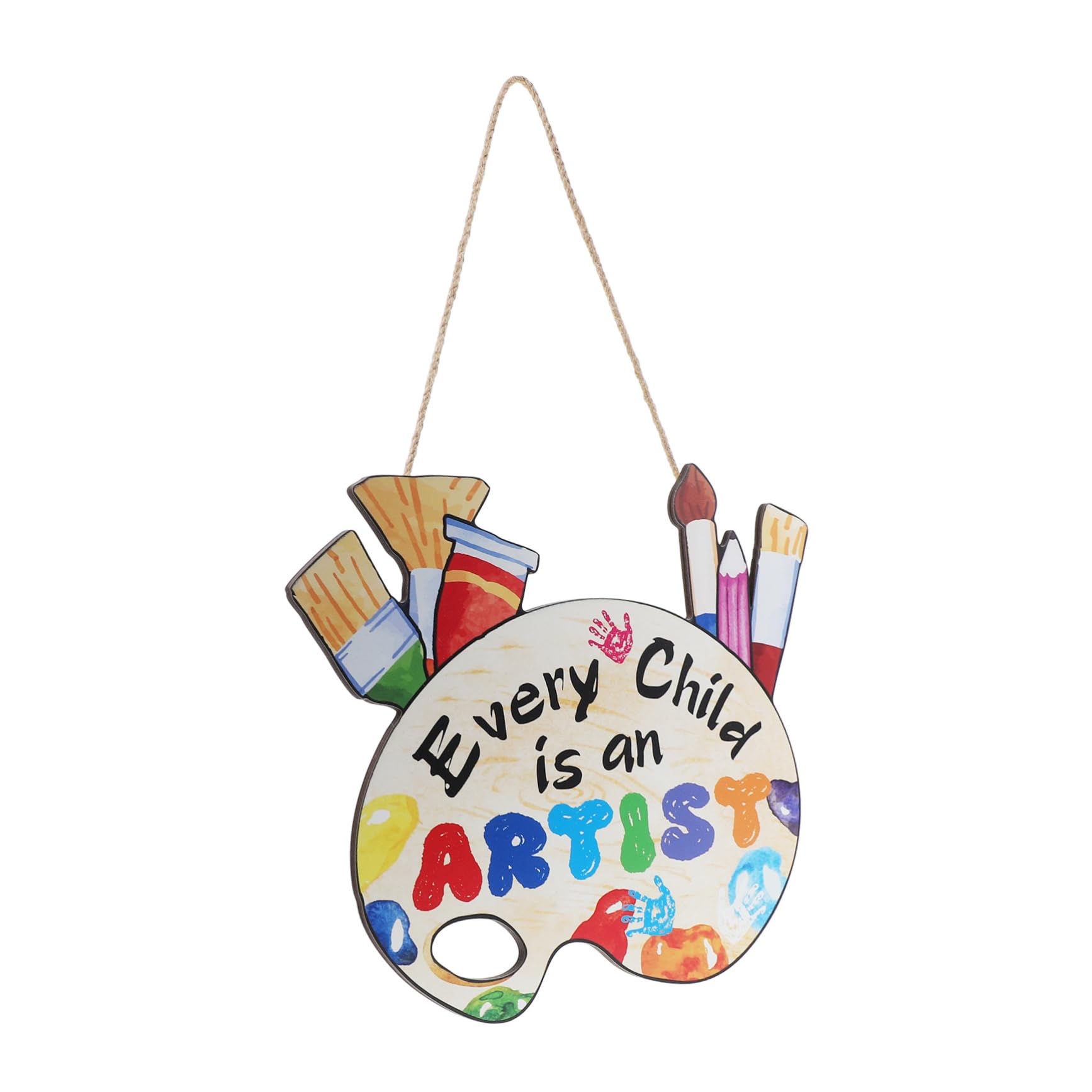 SEWACC Colorful Wooden Door Hangers for Classroom Decor Wall Art Sign Sturdy Wood Decoration for School Events and Crafts Easy to Clean