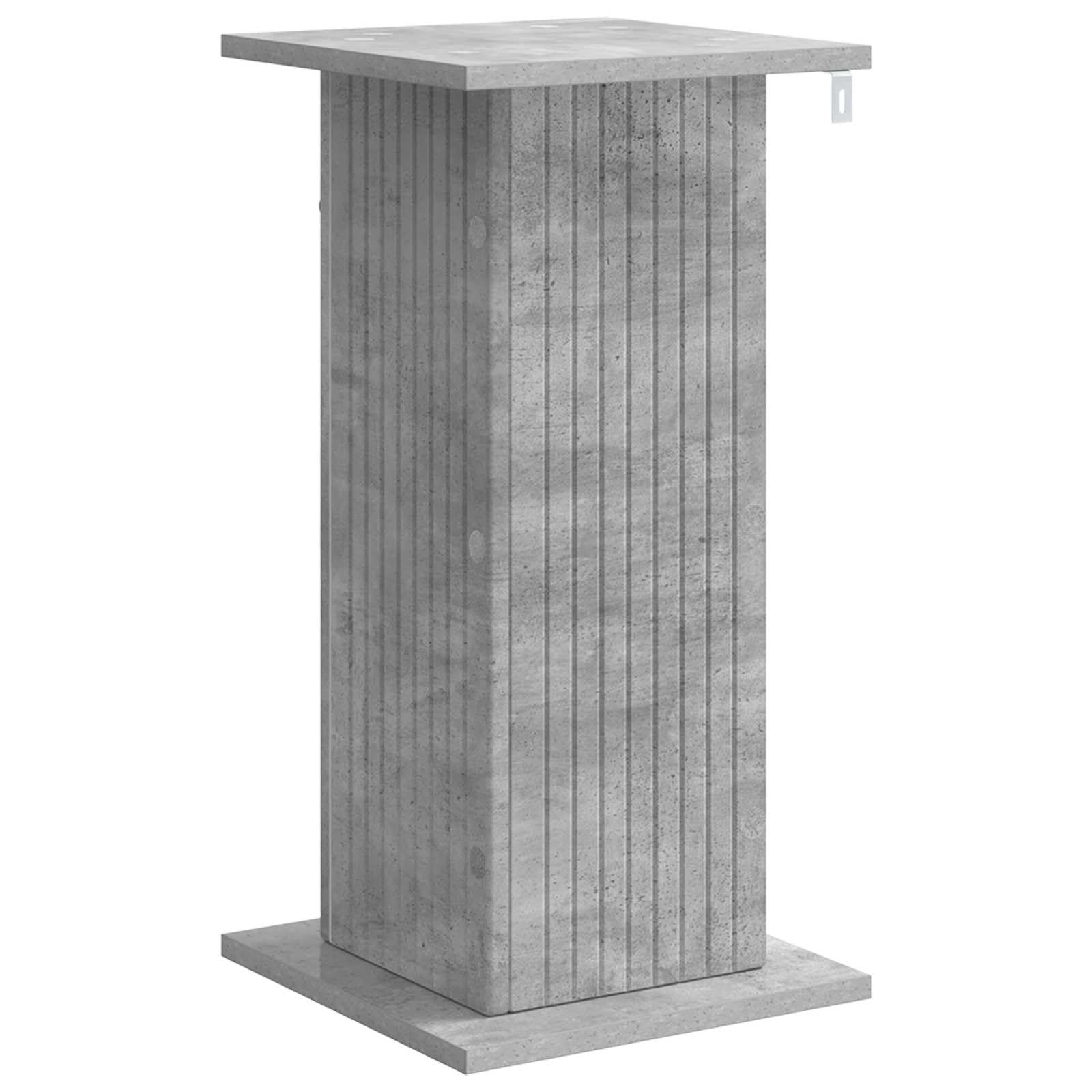 Zestaw 2 stojaków na rośliny, stojak na kwiaty z materiału drewnopochodnego, szary beton, 30,5 x 30 x 60,5 cm, nowoczesny taboret na kwiaty do salonu